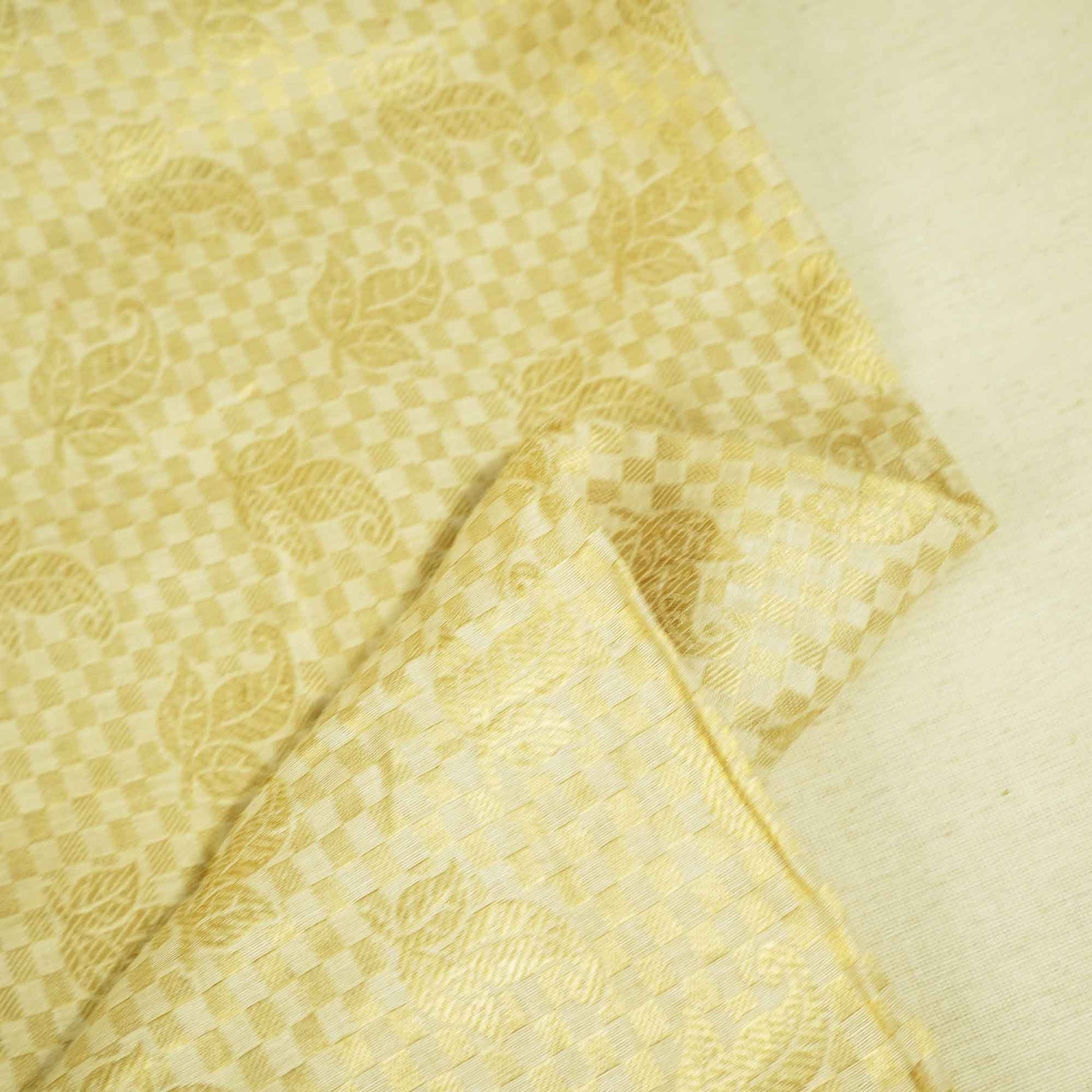 Gold Floral Jacquard Munga Silk KRN-16935
