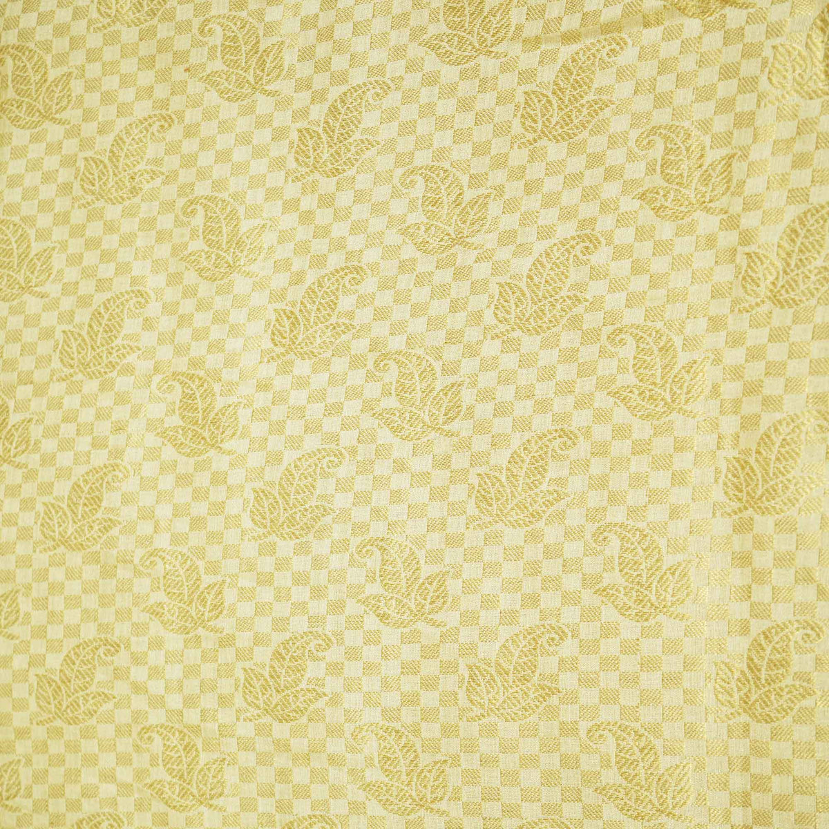 Gold Floral Jacquard Munga Silk KRN-16935