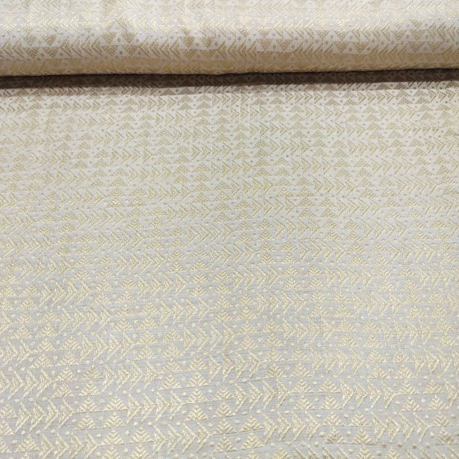 Gold Traditional Abstract Jacquard Munga Silk KRE-16937