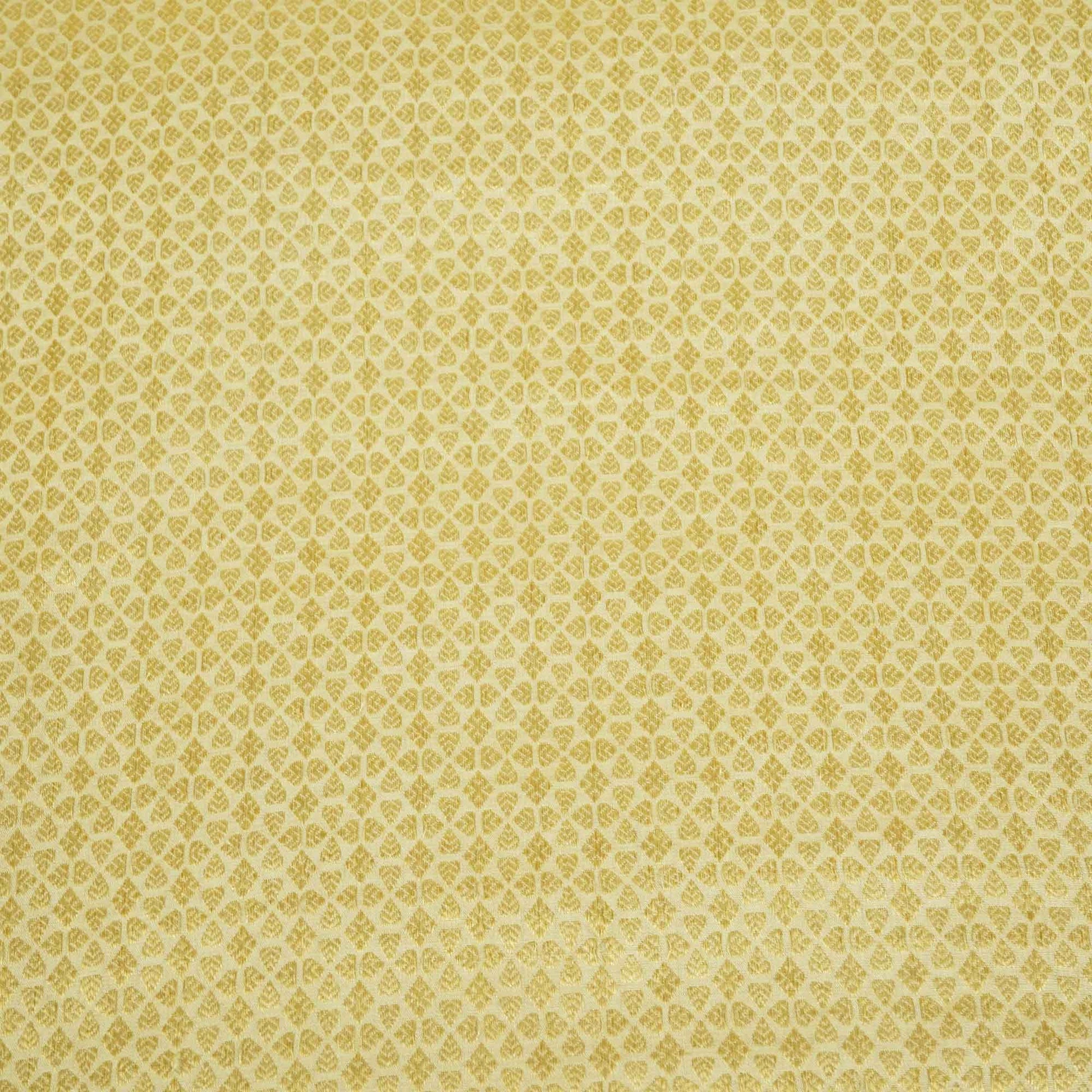 Gold Traditional Floral Jacquard Munga Silk KRE-16938