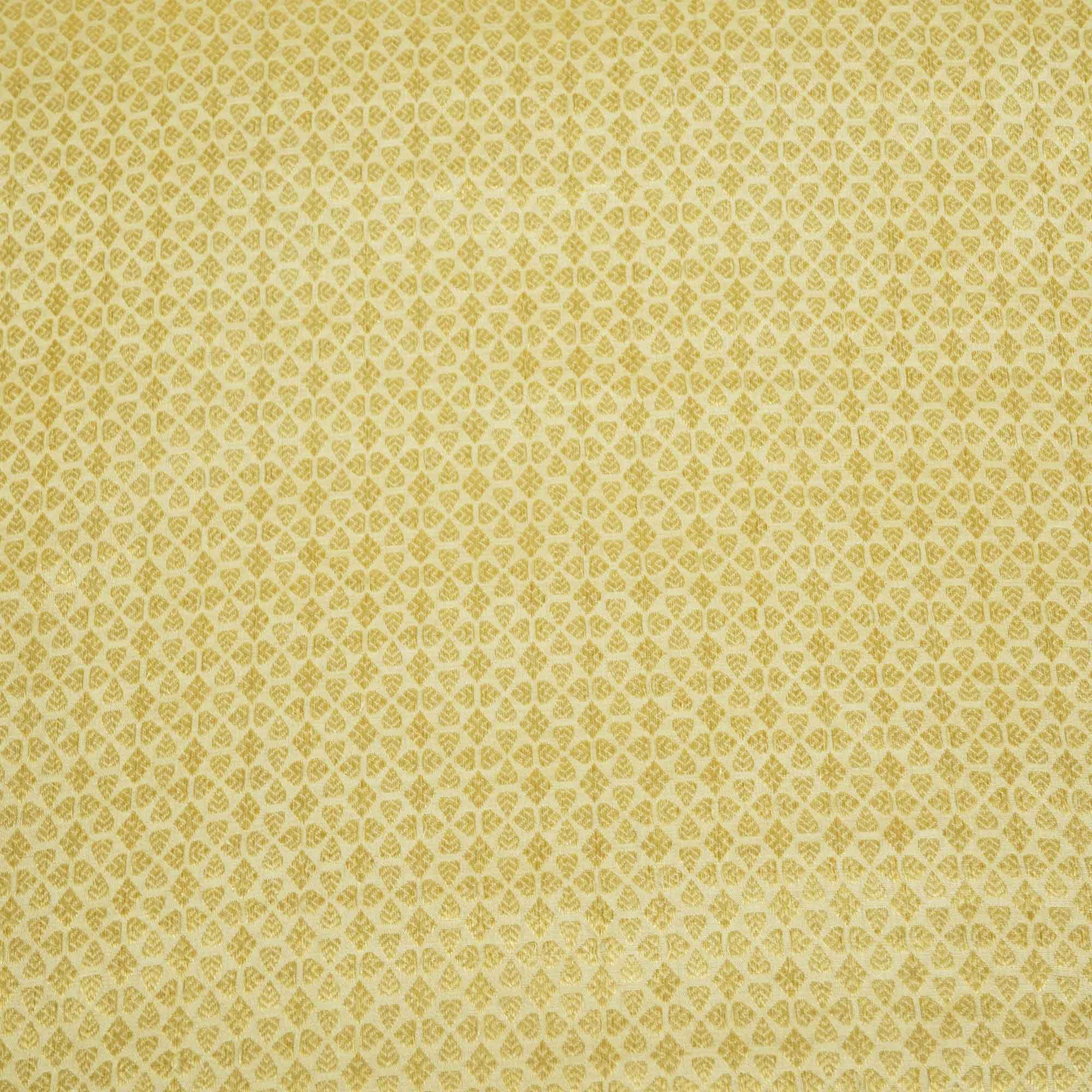 Gold Traditional Floral Jacquard Munga Silk KRE-16938