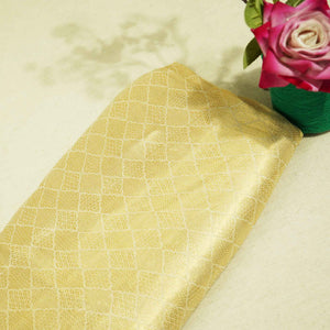 Gold Geometrical Jacquard Chiffon Silk KRN-16940