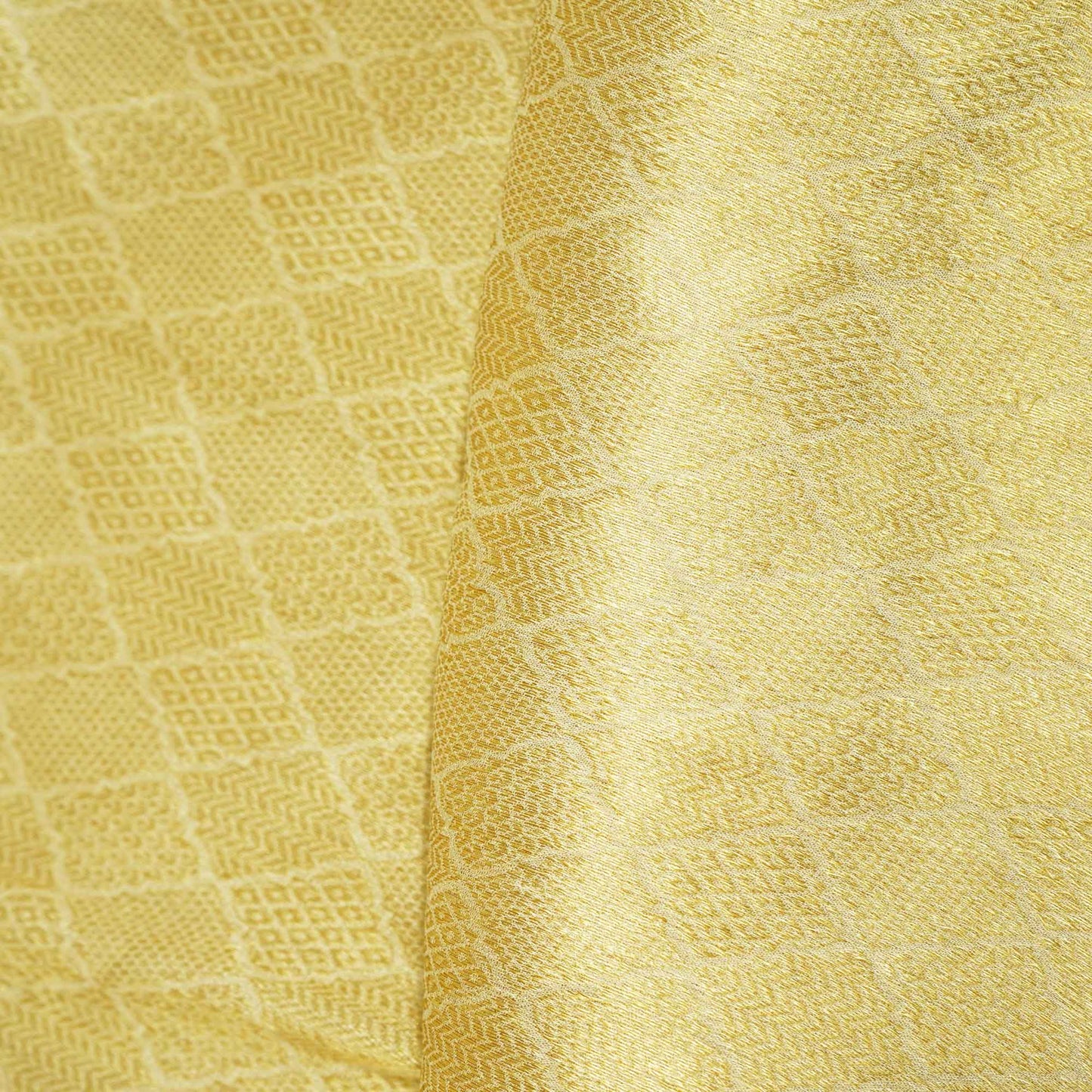 Gold Geometrical Jacquard Chiffon Silk KRN-16940
