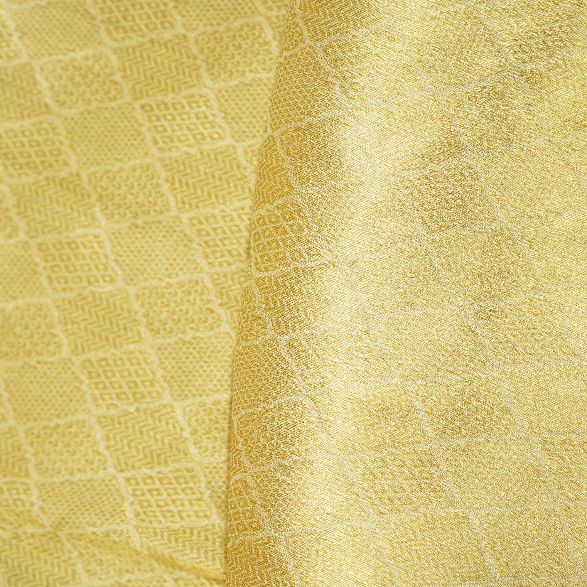 Gold Geometrical Jacquard Chiffon Silk KRN-16940