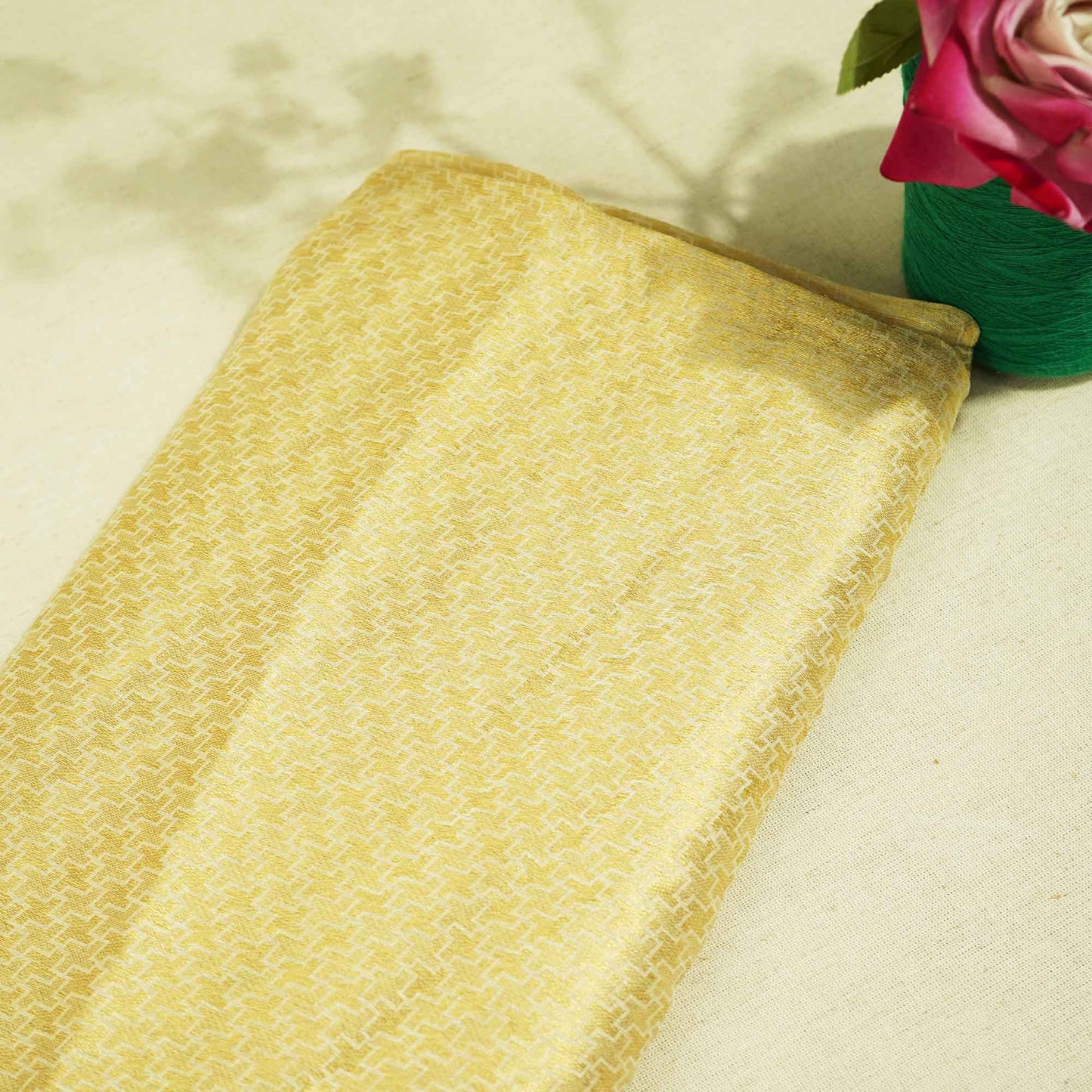 Gold Abstract Jacquard Chiffon Silk KRN-16941