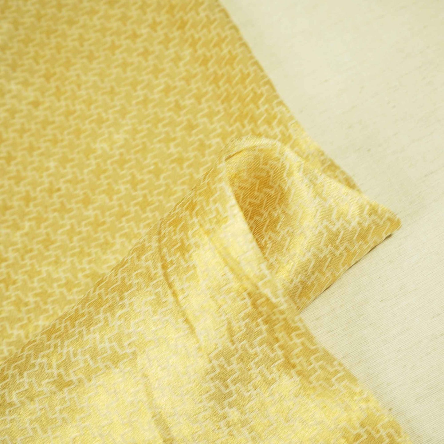 Gold Abstract Jacquard Chiffon Silk KRN-16941