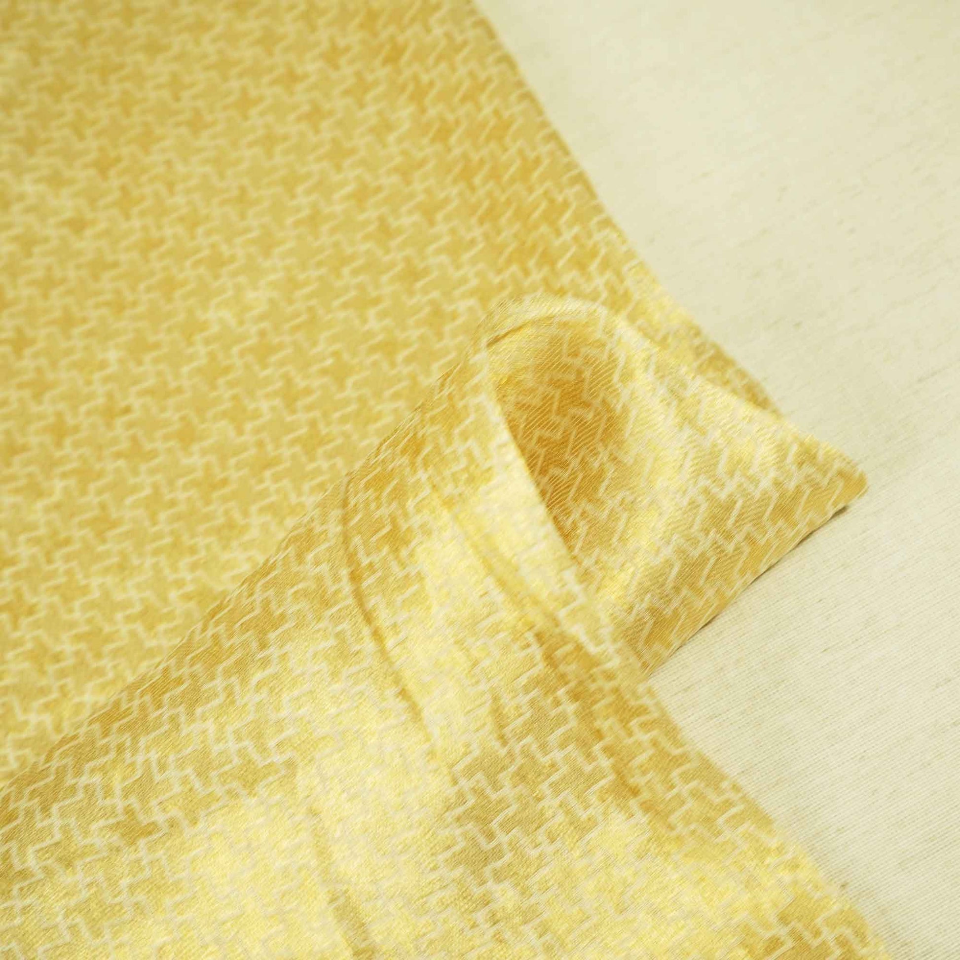 Gold Abstract Jacquard Chiffon Silk KRN-16941