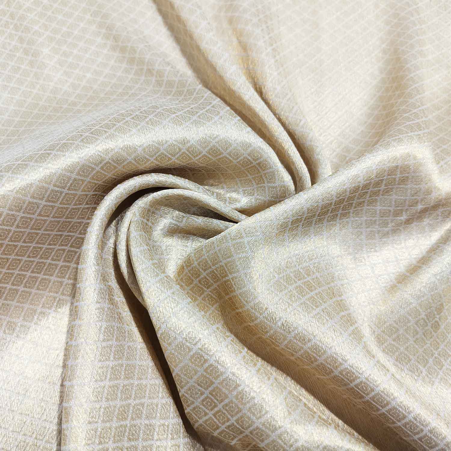 Gold Geometrical Abstract Jacquard Chiffon Silk KRE-16944