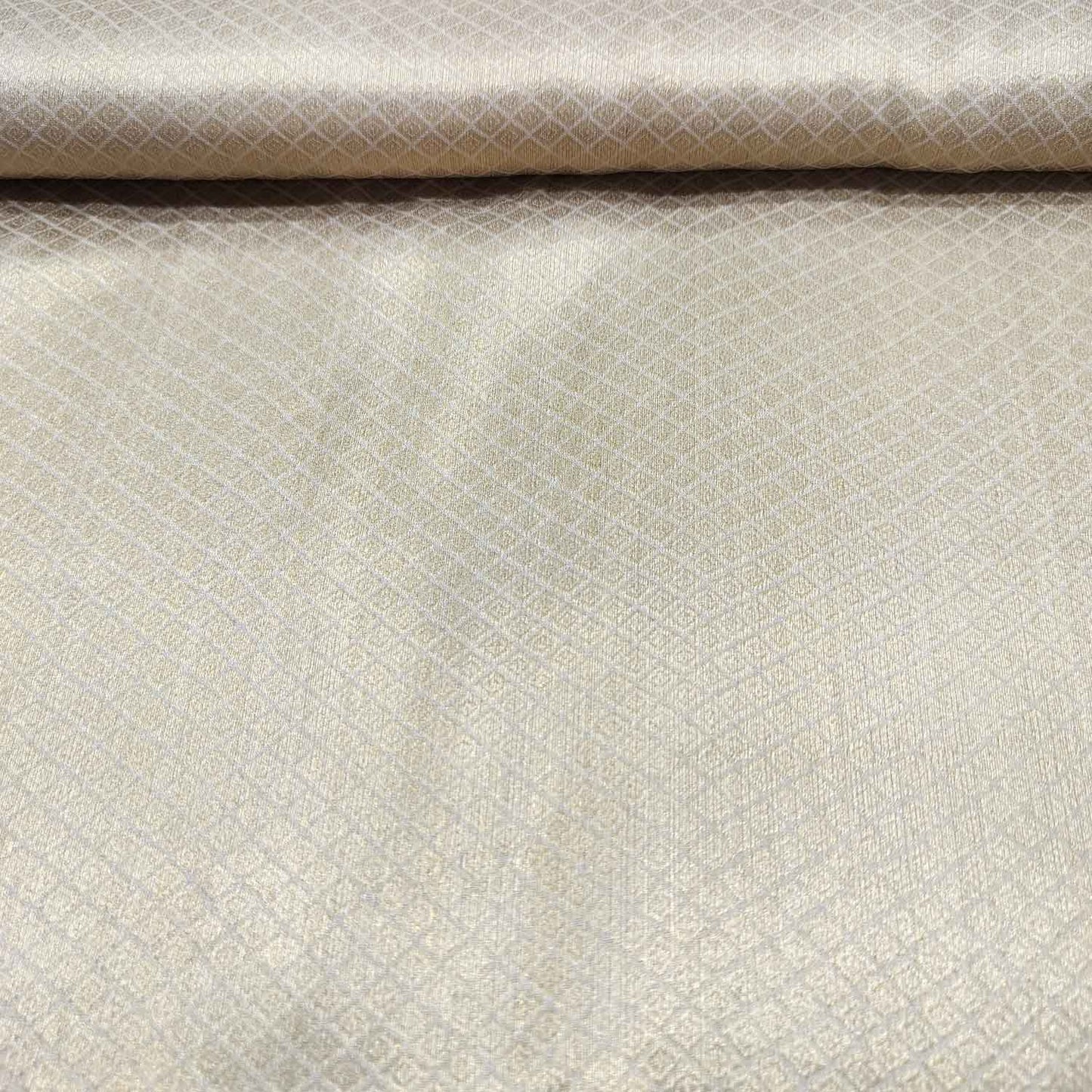 Gold Geometrical Abstract Jacquard Chiffon Silk KRE-16944
