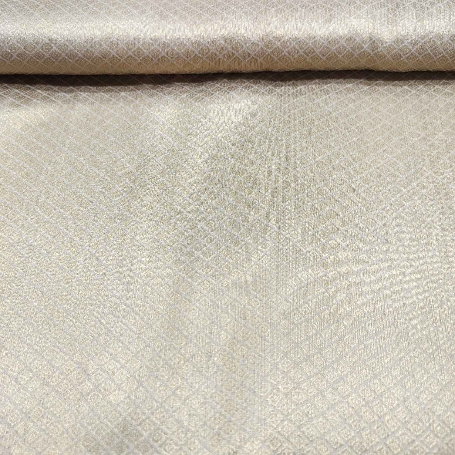 Gold Geometrical Abstract Jacquard Chiffon Silk KRE-16944