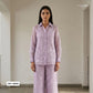 Lavender Parsi thread embroidery Organza Fabric GPF-32098