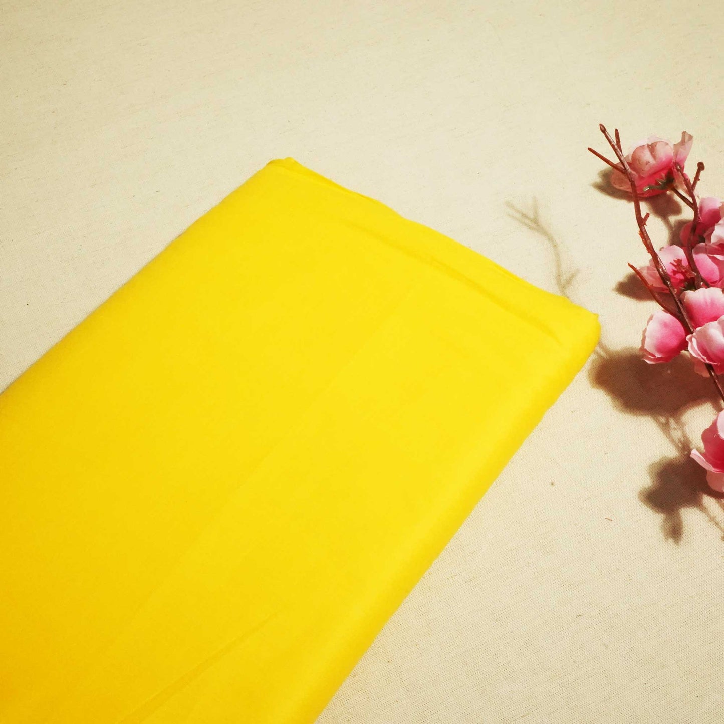 Yellow Solid Cotton Mulmul MSMR-17006
