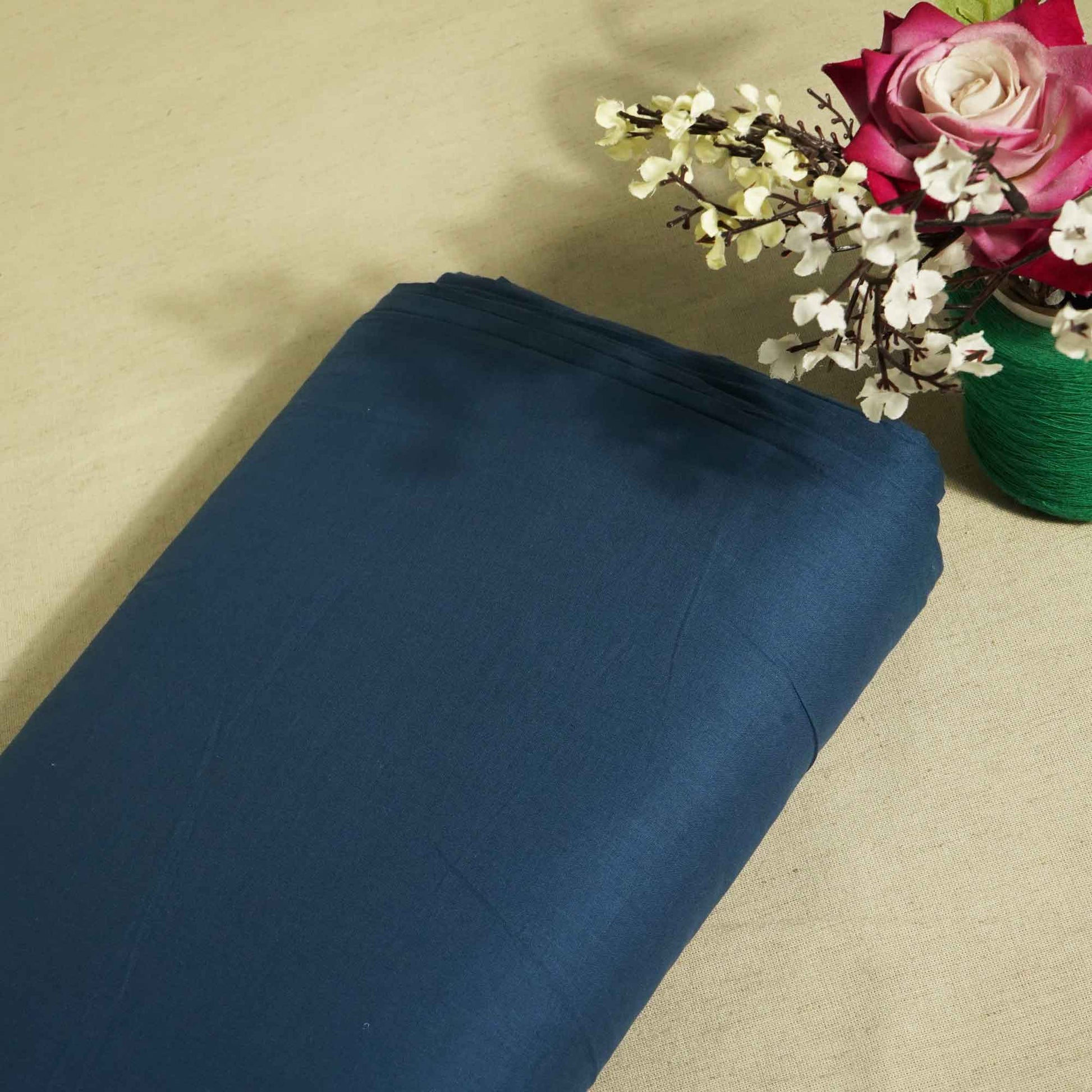 Navy Blue Solid Cotton Mulmul MSMR-17019