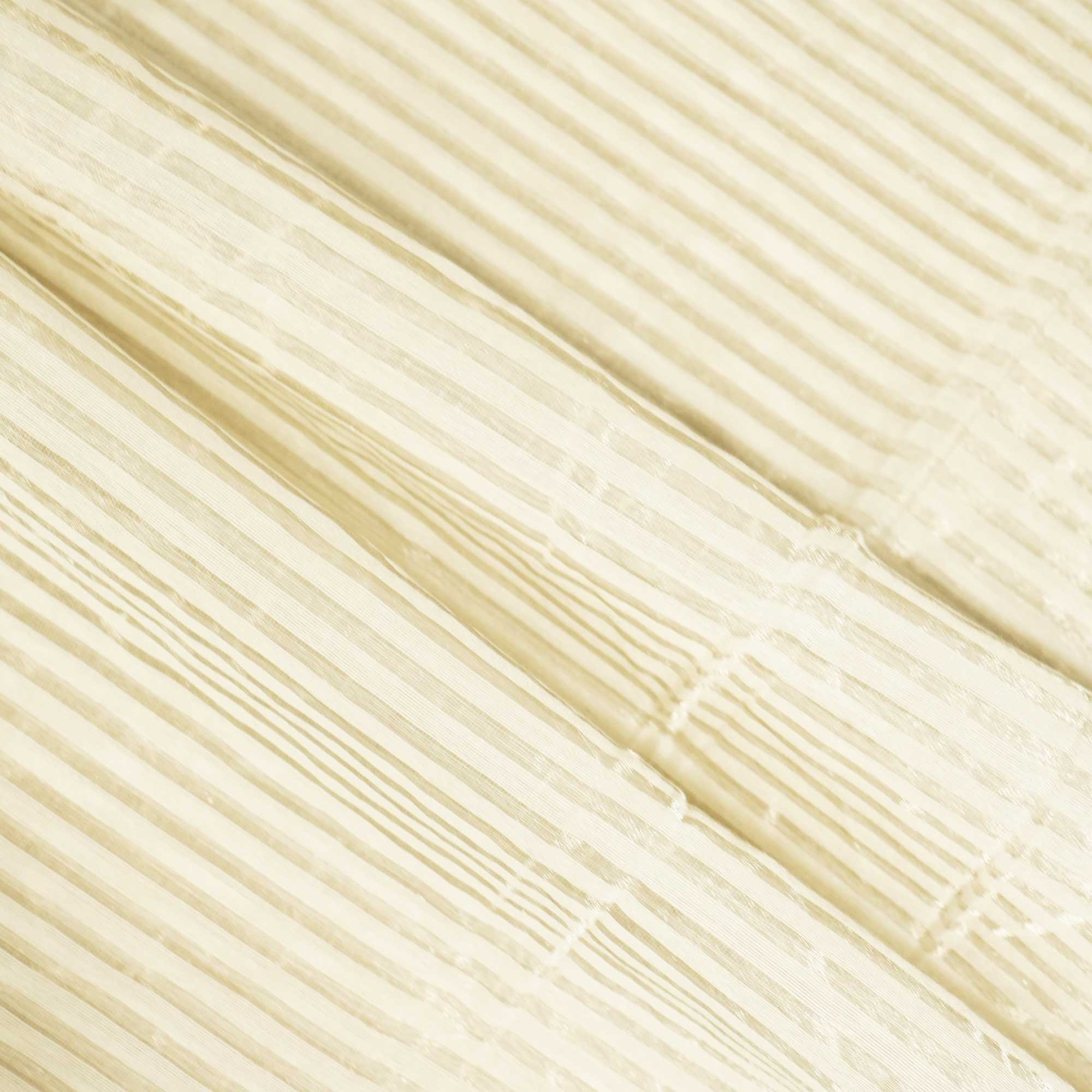 Off White Gold Stripes Jacquard Pure Silk Zari KRE-17076