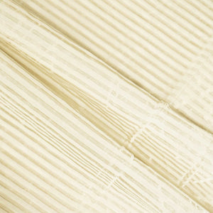 Off White Gold Stripes Jacquard Pure Silk Zari KRE-17076