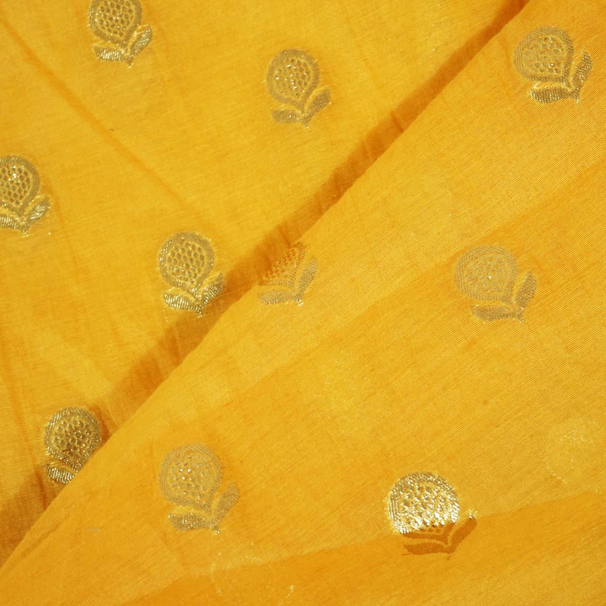 Dusky Brown Zari Floral Buti Jacqurd Cotton Katwar Patola KRE-17083