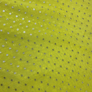 Yellow Polka Dot Zari Jacquard Cotton Katwar Patola Fabric