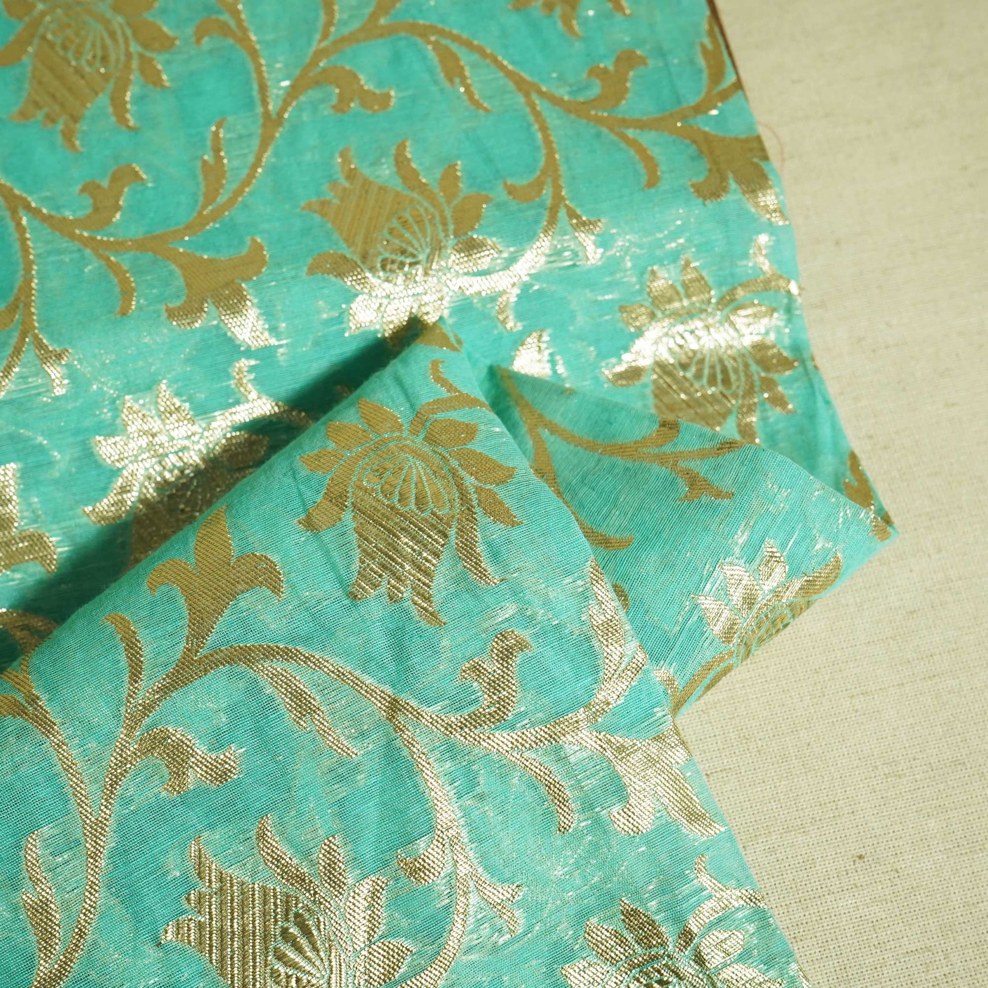 Green Zari Floral Jacqurd Cotton Katwar Patola KRE-17094