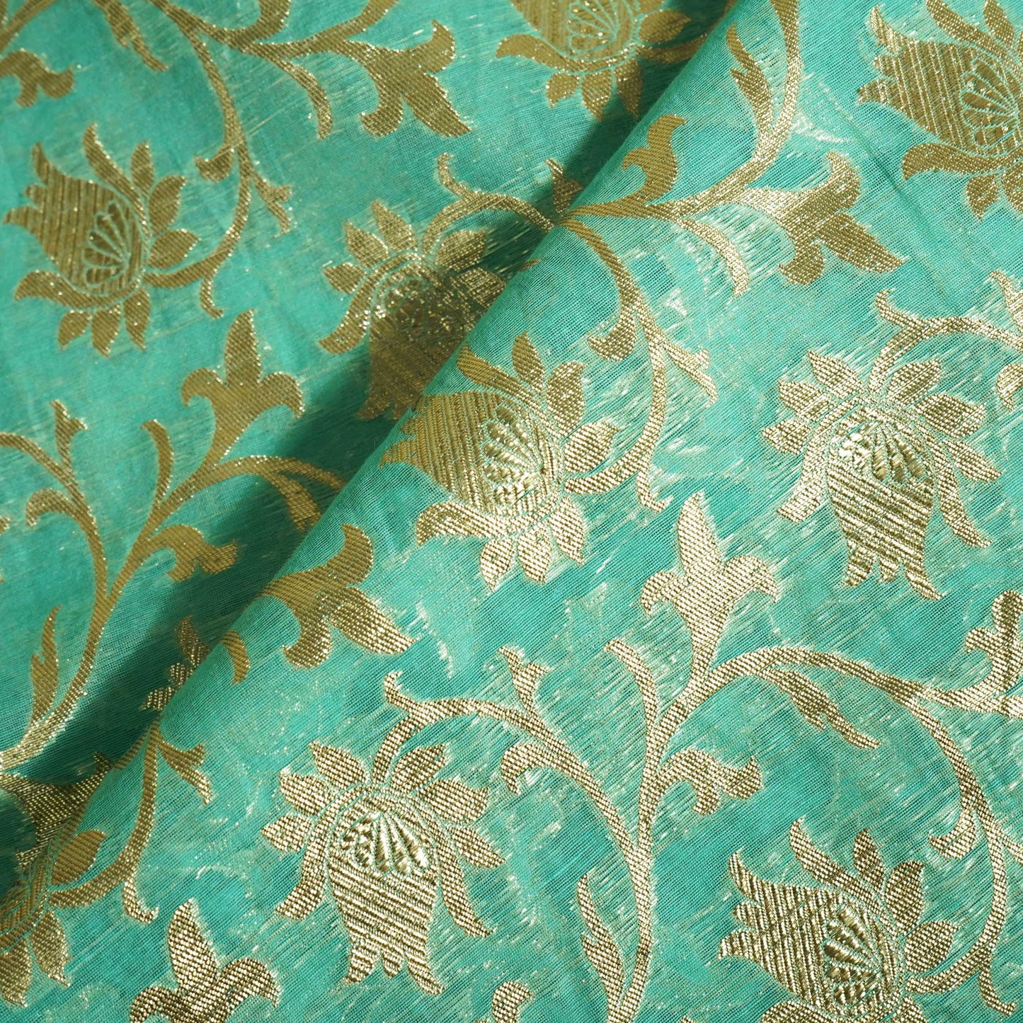 Green Zari Floral Jacqurd Cotton Katwar Patola KRE-17094
