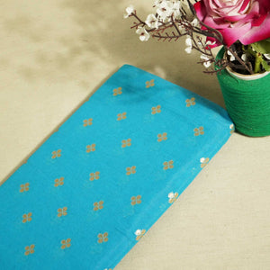 Sky Blue Zari Floral Jacquard Cotton Katwar Patola KRE-17095