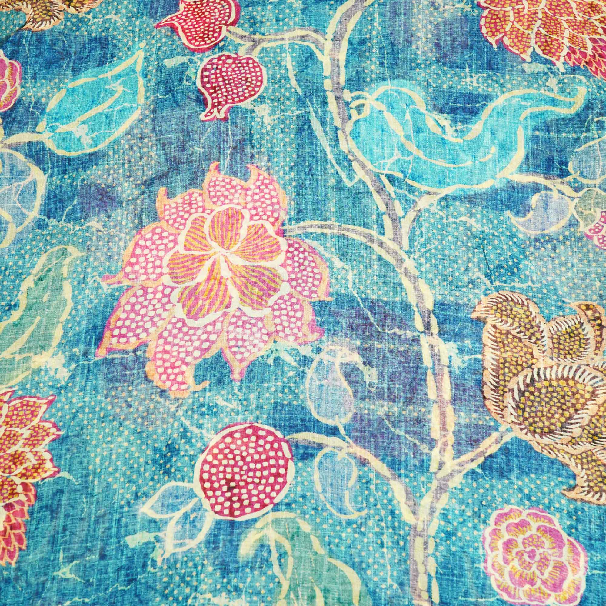 Blue Abstract multicolor print Georgette GT-17122