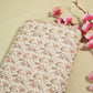 White Brown Floral Thread Sequins Embroidery Cotton KT-17124