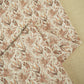 White Brown Floral Thread Sequins Embroidery Cotton KT-17124
