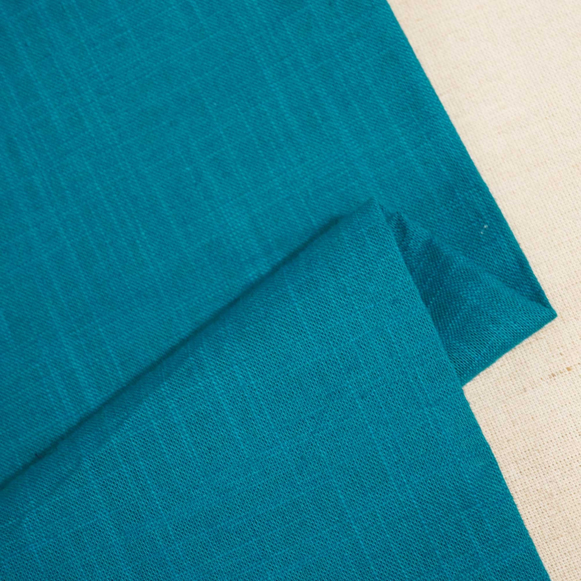 Sky Blue Solid Fabric Cotton Linen Slub SH-17224