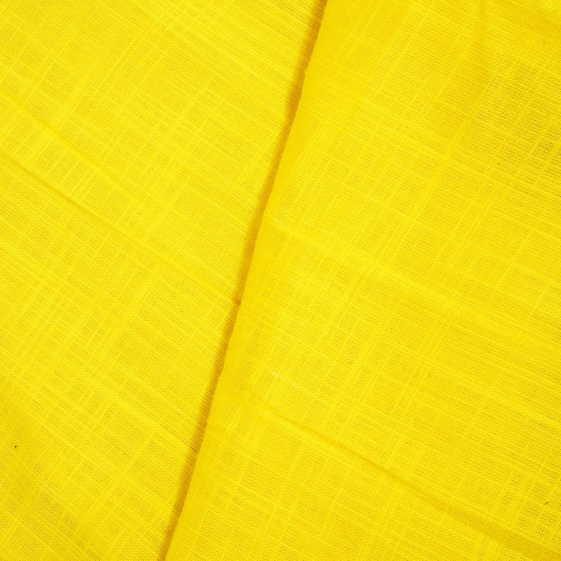 Yellow Solid Fabric Cotton Linen Slub SH-17230
