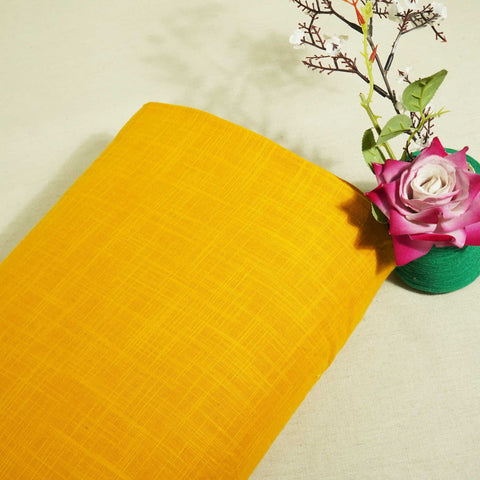 Mustard Yellow Solid Fabric Cotton Linen Slub SH-17232