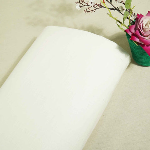 White Solid Fabric Cotton Linen Slub SH-17239