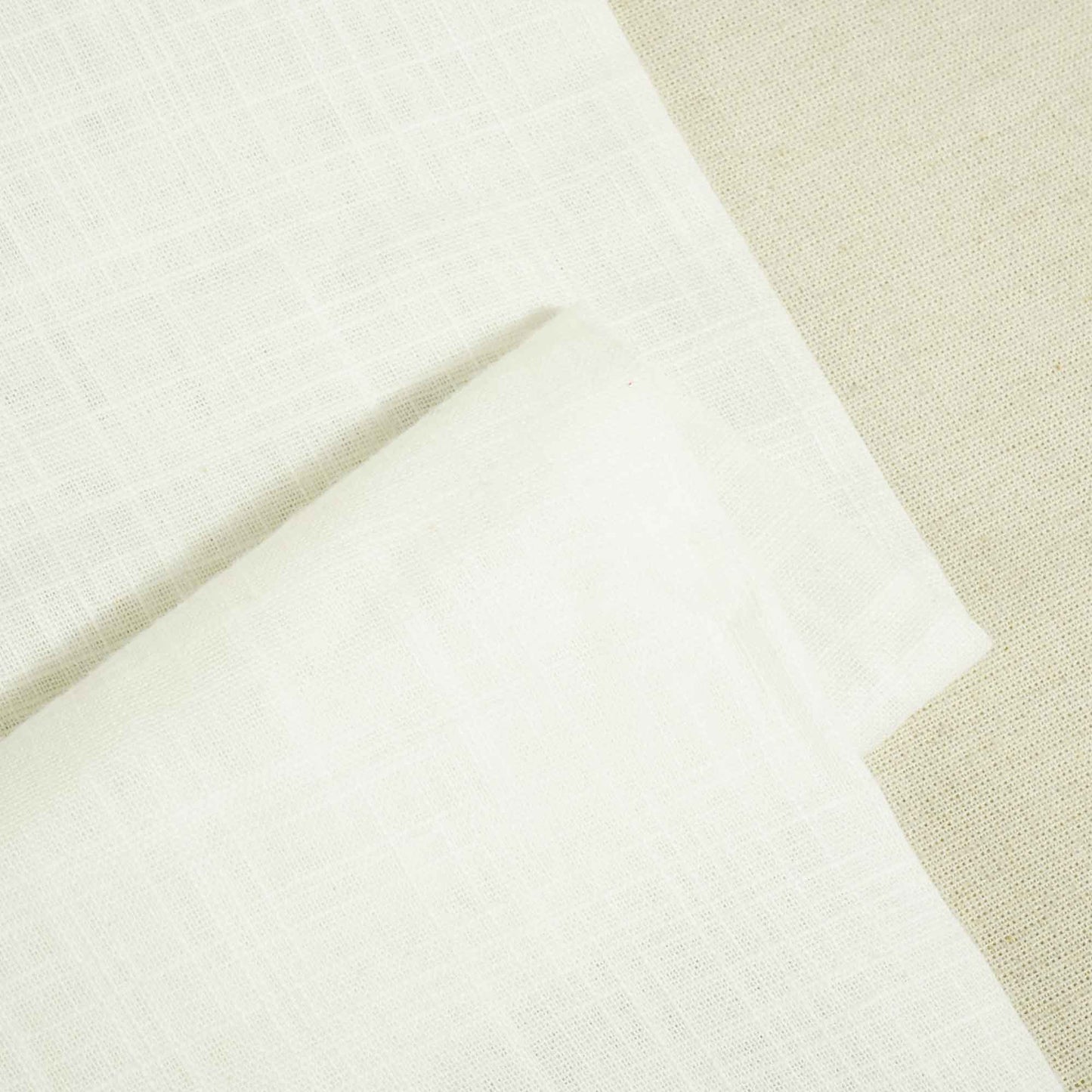 White Solid Fabric Cotton Linen Slub SH-17239