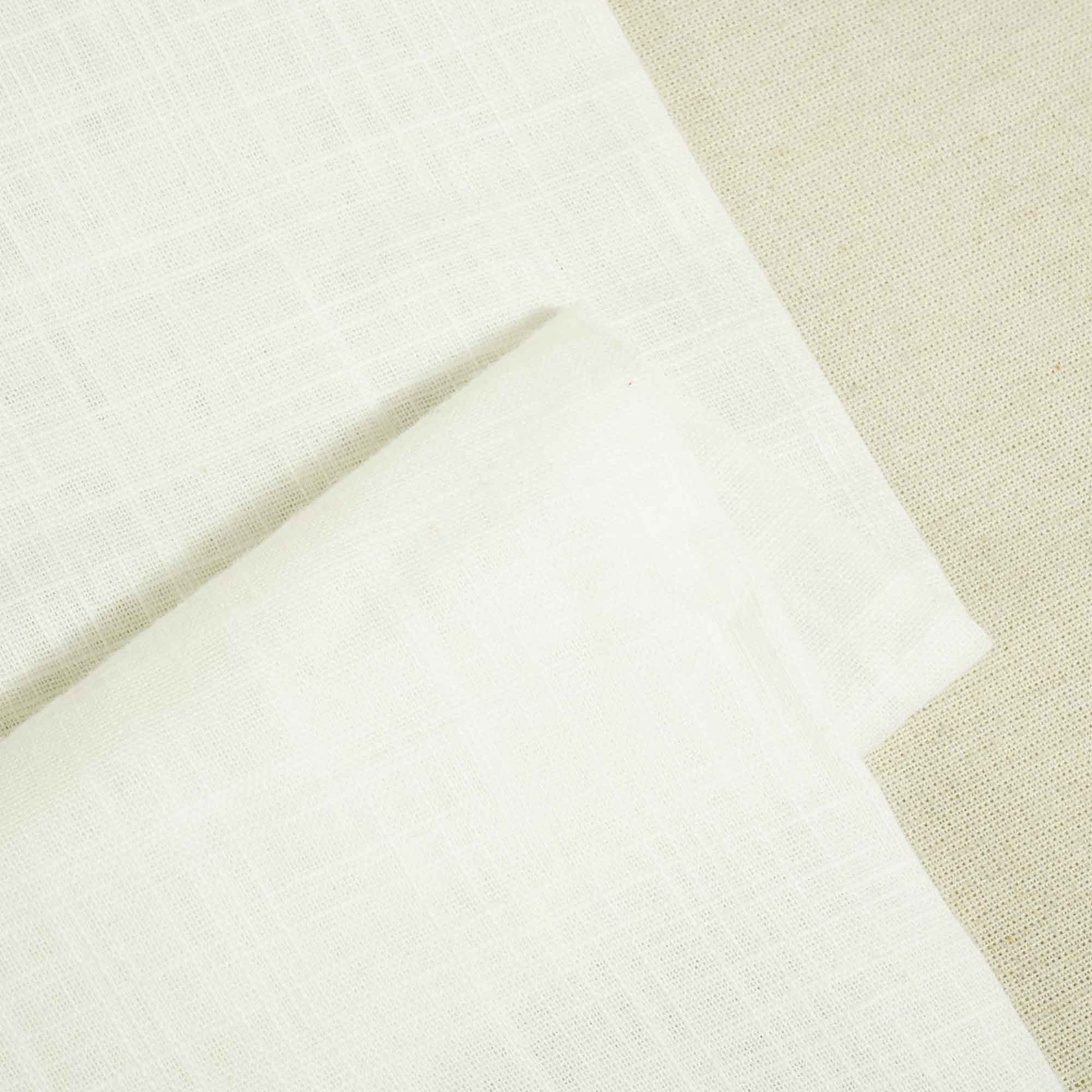 White Solid Fabric Cotton Linen Slub SH-17239