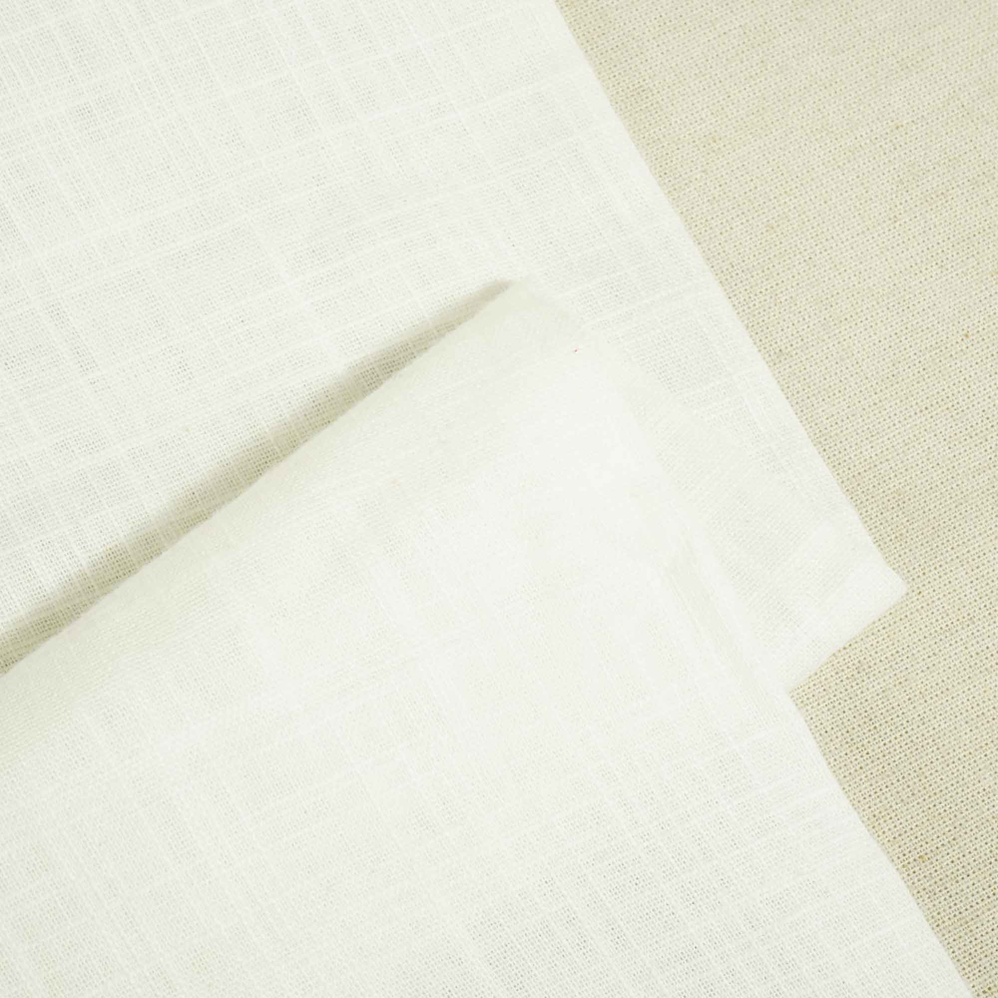 White Solid Fabric Cotton Linen Slub SH-17239
