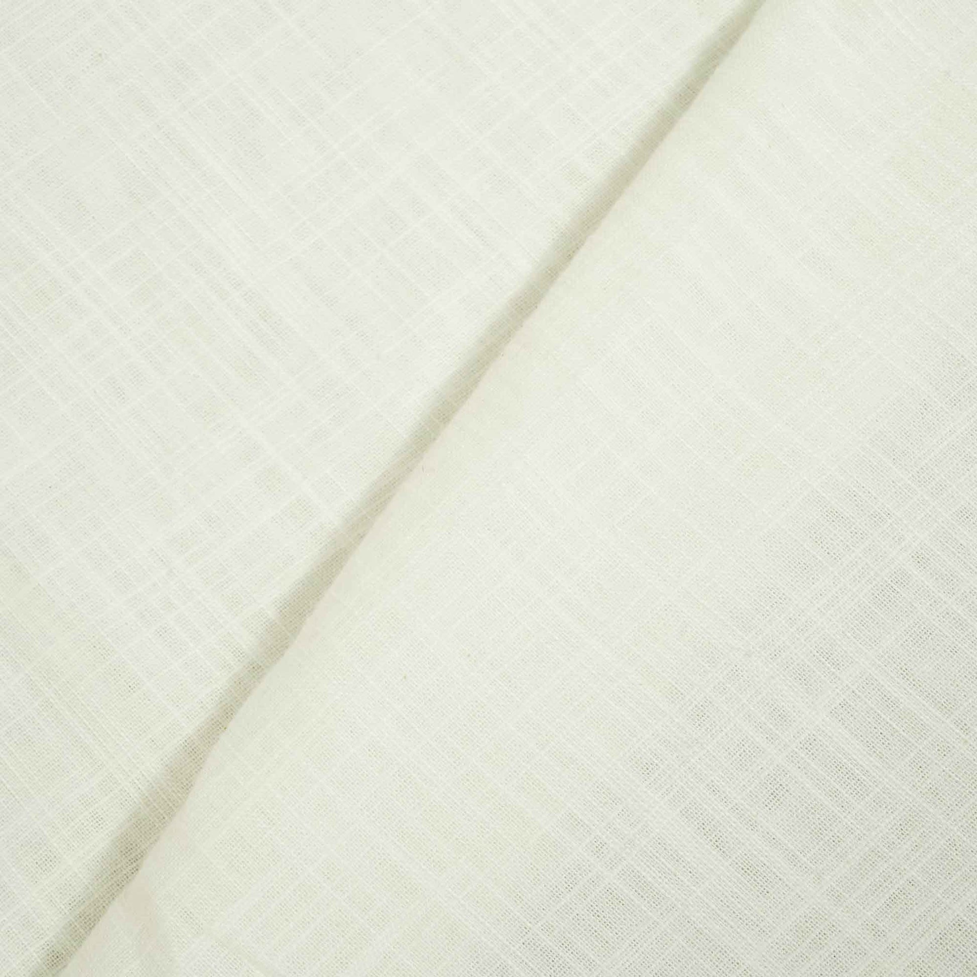 White Solid Fabric Cotton Linen Slub SH-17239