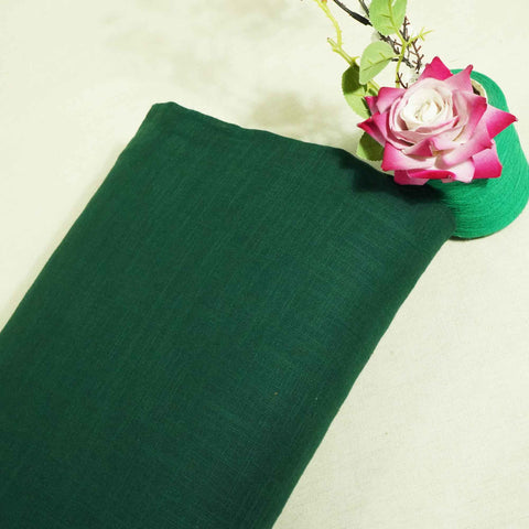 Dark Green Solid Fabric Cotton Linen Slub SH-17243