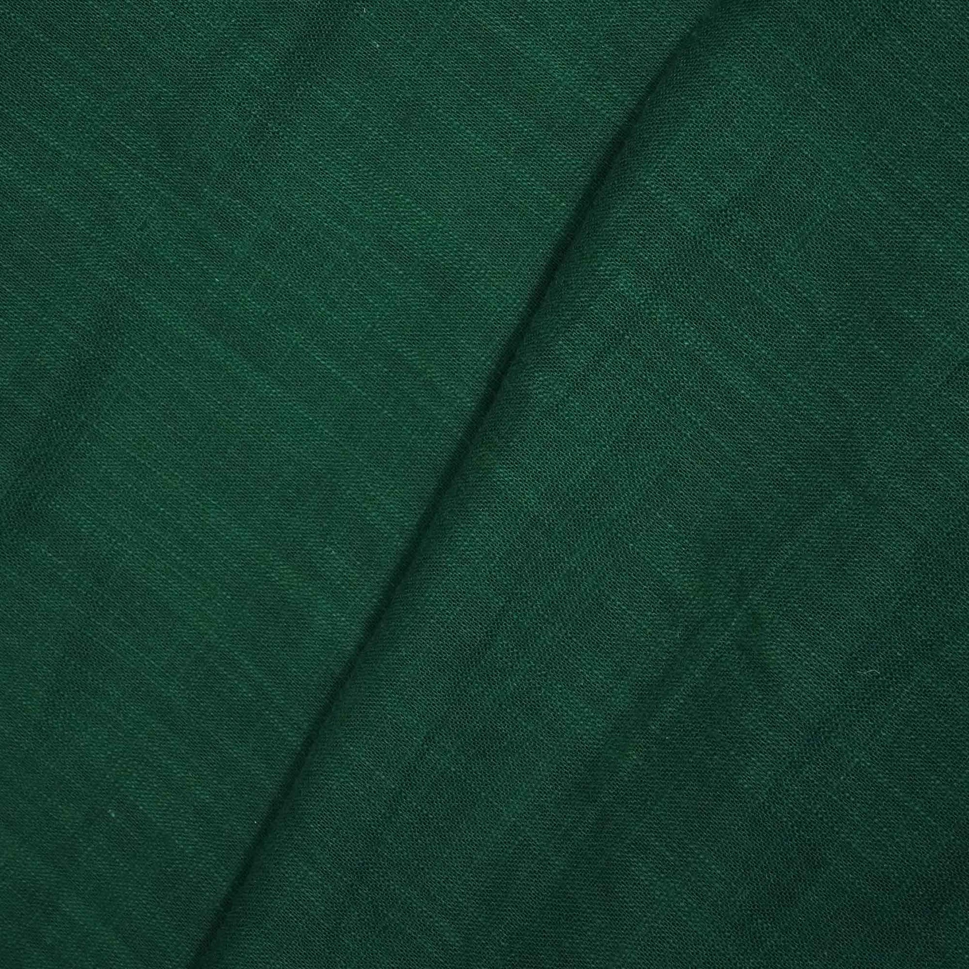 Dark Green Solid Fabric Cotton Linen Slub SH-17243