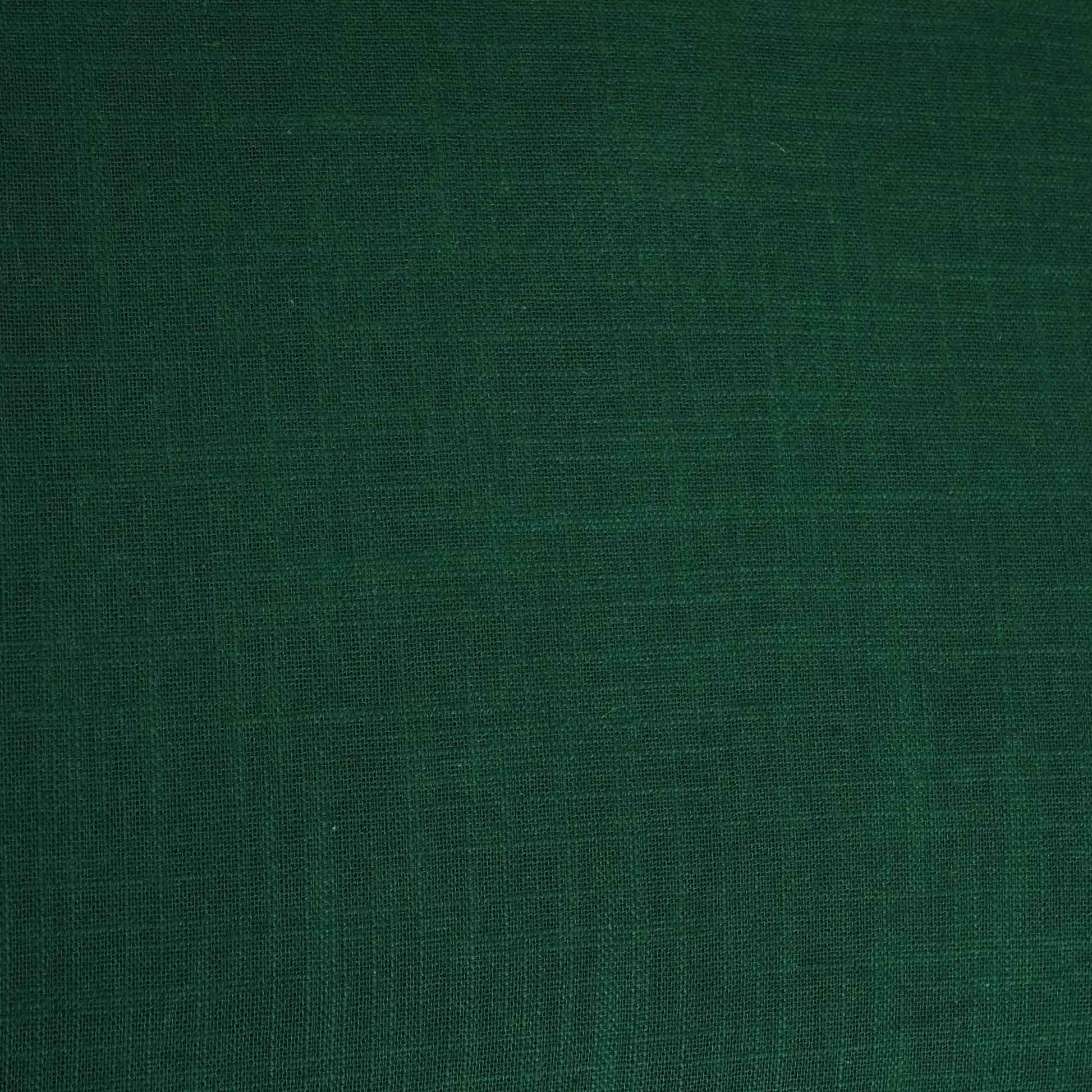 Dark Green Solid Fabric Cotton Linen Slub SH-17243