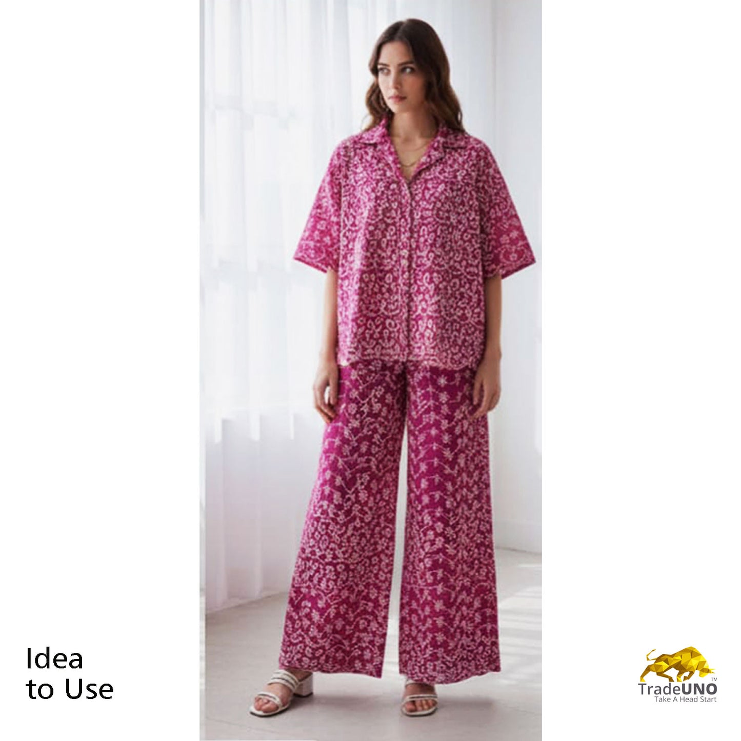 Pink White Abstract Floral Embroidery Cotton Schiffli 17249