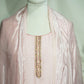 Baby Pink Cutdana Embroidery Suit Set With Dupatta (Top-Cotton Silk, Bottom-Muslin, Dupatta-silk)