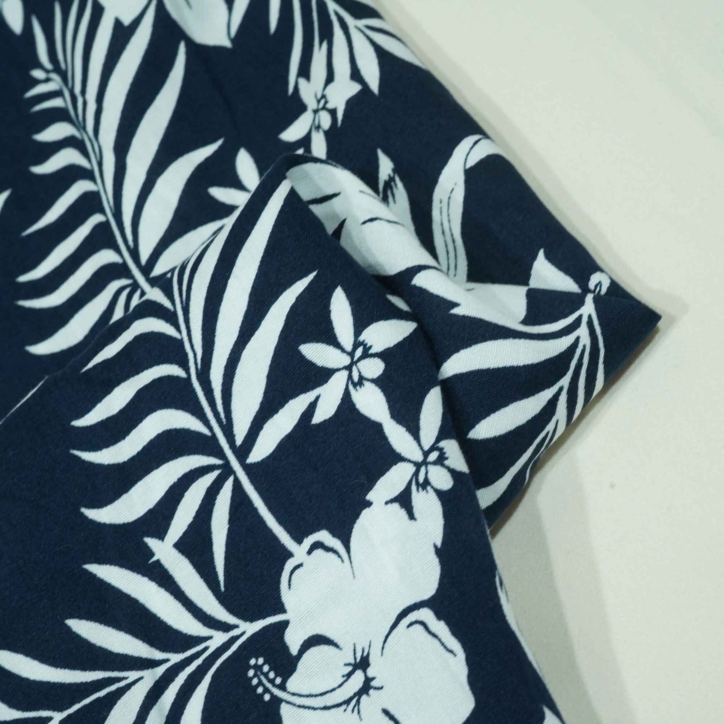 Blue White Floral Print Rayon Fabric AF-17327