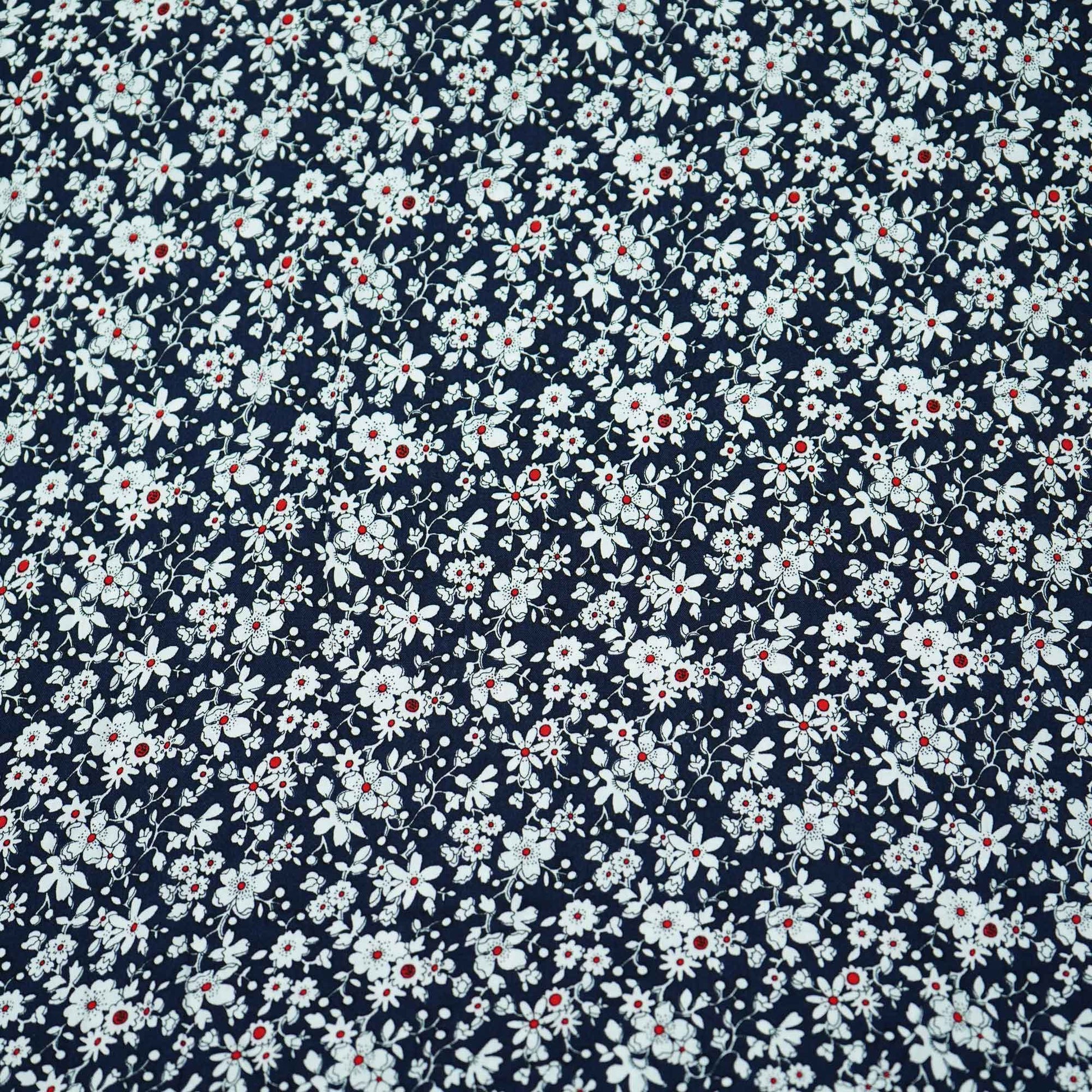 Black Floral Print Rayon Fabric AF-17345