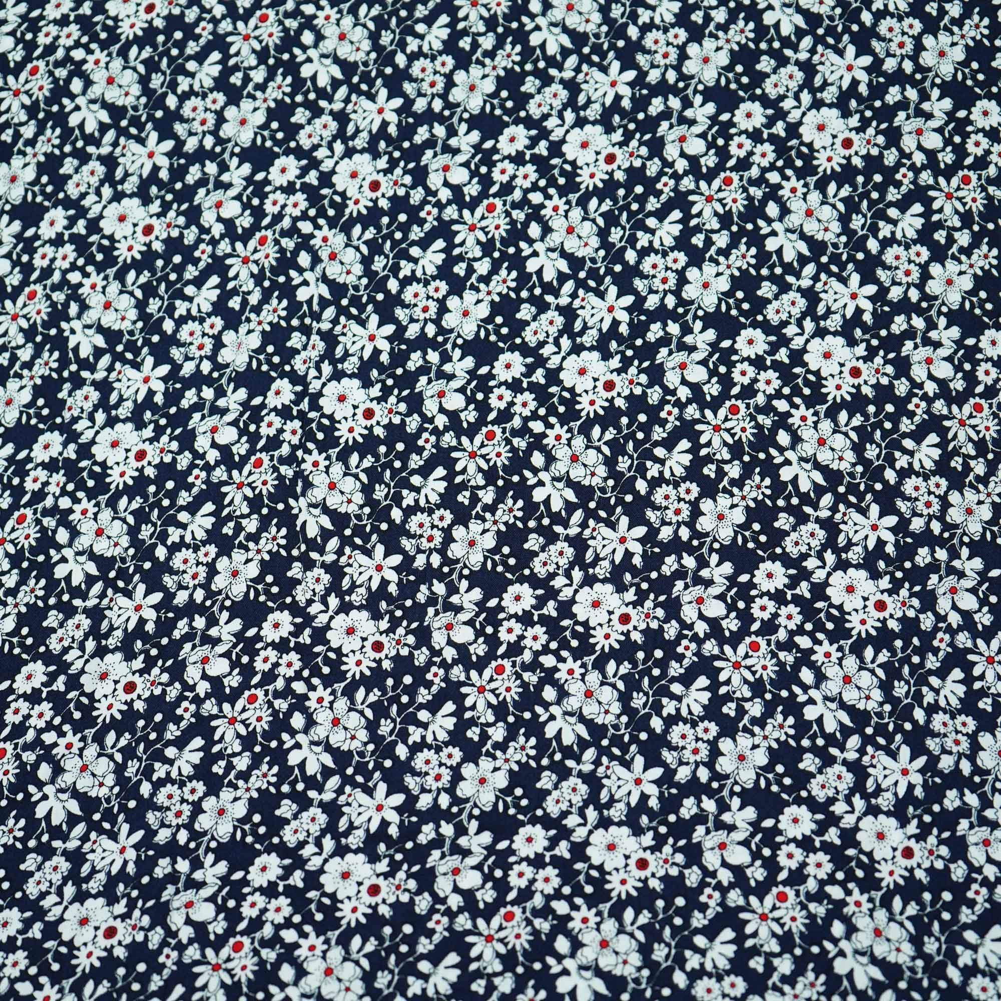 Black Floral Print Rayon Fabric AF-17345