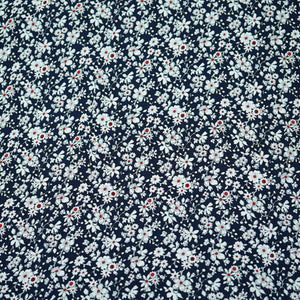 Black Floral Print Rayon Fabric AF-17345