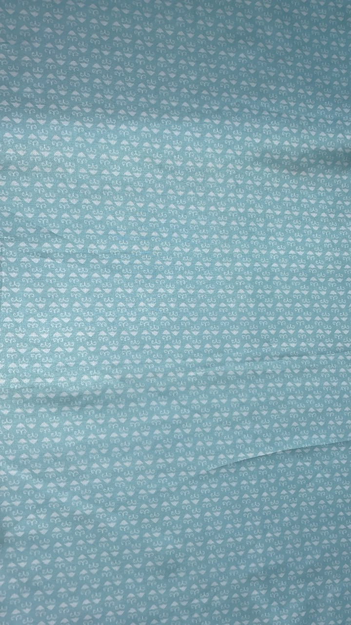 Light Blue Check Print Satin Georgette VC-17358