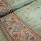 Green Floral Embroidery Tissue Fabric WI-29174