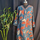 Suit Set With Dupatta (Top-Muslin, Bottom-Santoon, Dupatta-Chiffon) Navy Blue Tropical Print 17429