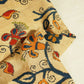 Creame Blue Tropical Print Viscose Muslin SS-17437