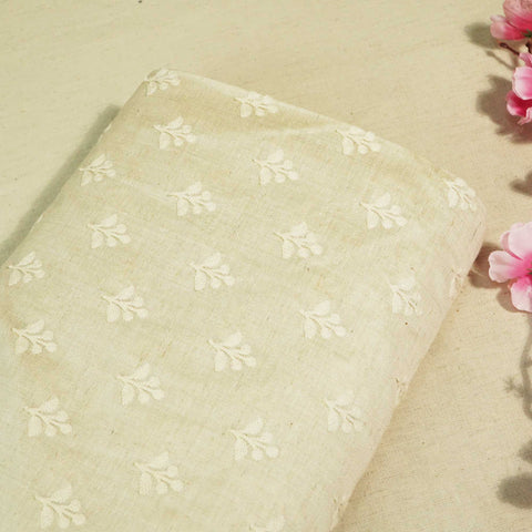 Cream Traditional Embroidery Khadi Silk KT-17489