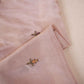 Peach Floral Embroidery Tissue Fabric WI-29175